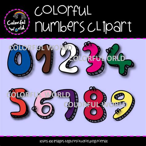 Colorful numbers clipart - Amped Up Learning