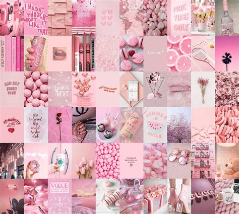 Pink Baddie Aesthetic Collage Wallpaper Laptop - canvas-isto