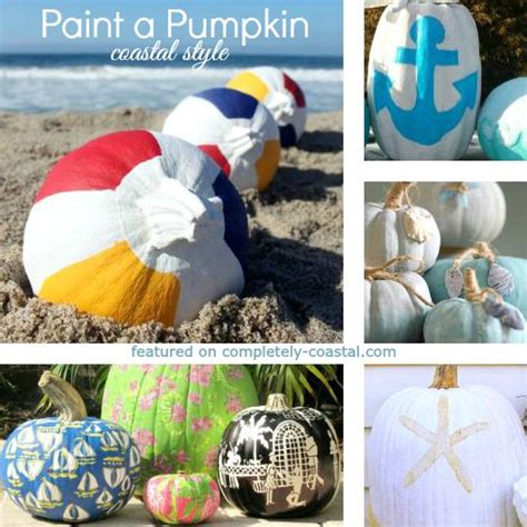 Paint Pumpkins Coastal, Beach and Nautical Style | Painted Pumpkin Ideas