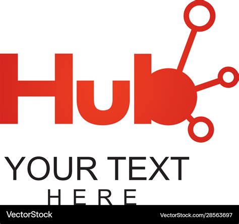 Hub network red color symbol creative logo Vector Image