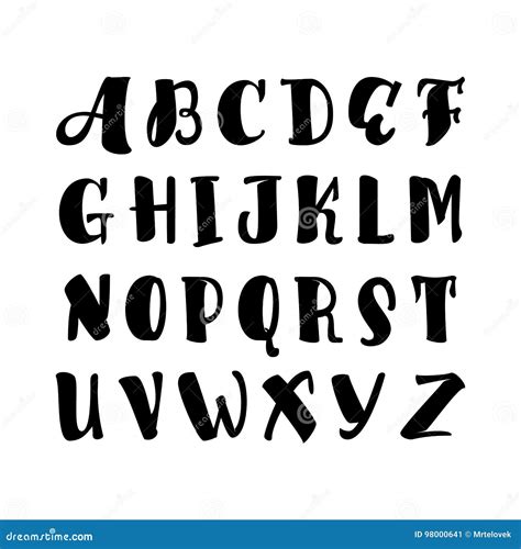 Vector Alphabet. Calligraphic Font. Unique Custom Characters. Hand ...