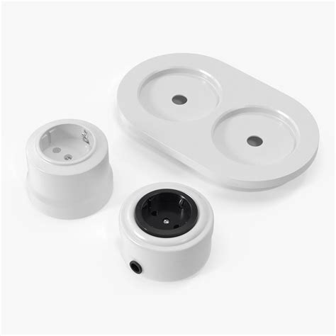 Ceramic Retro Sockets White 3D Model $19 - .3ds .blend .c4d .fbx .max .ma .lxo .obj - Free3D