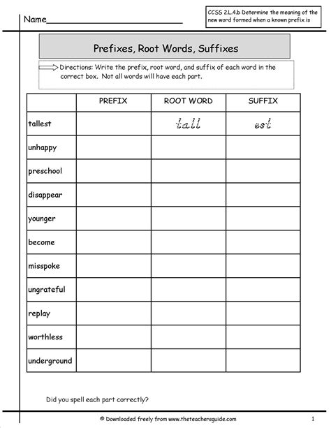 Teach child how to read: Printable Prefix And Suffix Worksheets