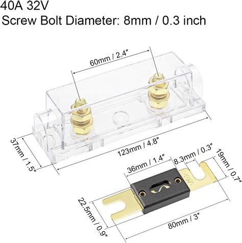 X AUTOHAUX 5 Pcs ANL Fuses 40 Amp Gold Tone Plated Fuse for Car Audio ...