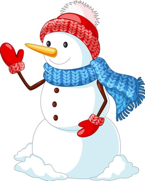 Premium Vector | Christmas snowman wearing a hat and scarf