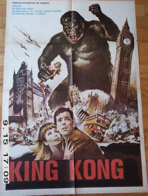 KONGA Spanish movie poster 1961 Big gorilla makes short work of Big Ben and Tower - MOVIE★INK ...