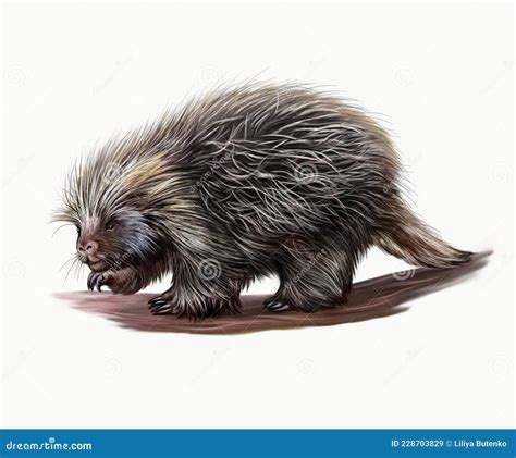 The North American Porcupine Erethizon Dorsatum Stock Illustration - Illustration of porcupine ...