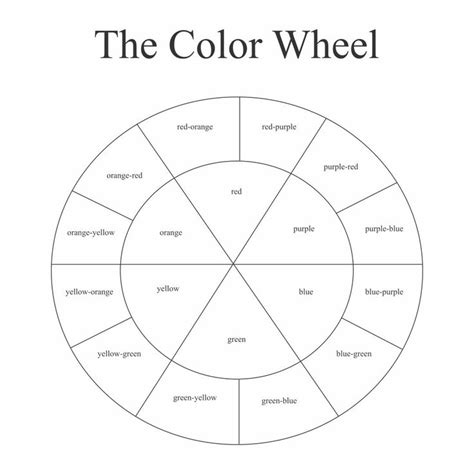 Blank Color Wheel Chart | Color theory worksheet, Color wheel worksheet, Color wheel