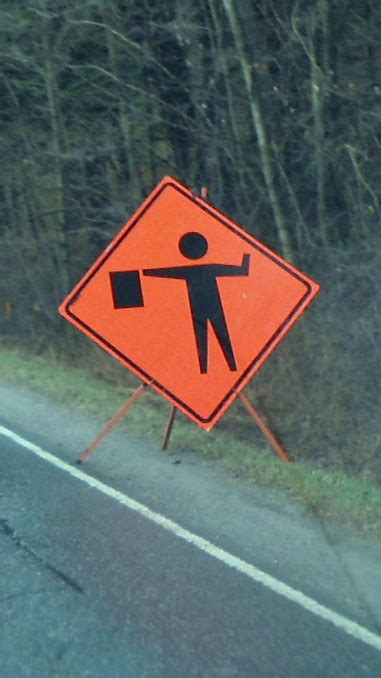 Flagger Ahead | This is a photograph of a construction sign … | Flickr