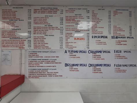 Menu at Loong Da Chinese Takeaways restaurant, Kerikeri