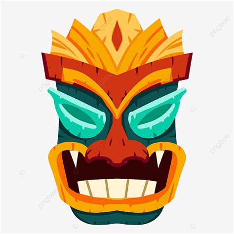 Hawaiian Tiki Clipart Transparent Background, Angry Cartoon Hawaiian ...