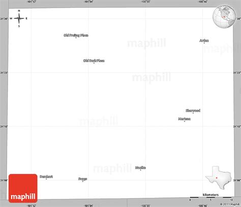 Gray Simple Map of Irion County