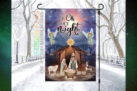 Oh Holy Night Christmas Nativity Scene Graphic by MICON DESIGNS ...