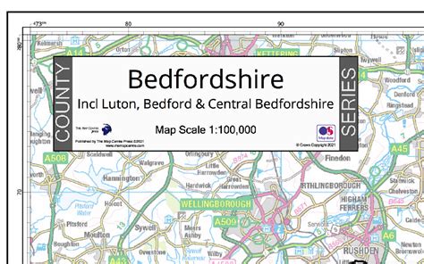 Bedfordshire County Map (2021) – Map Logic