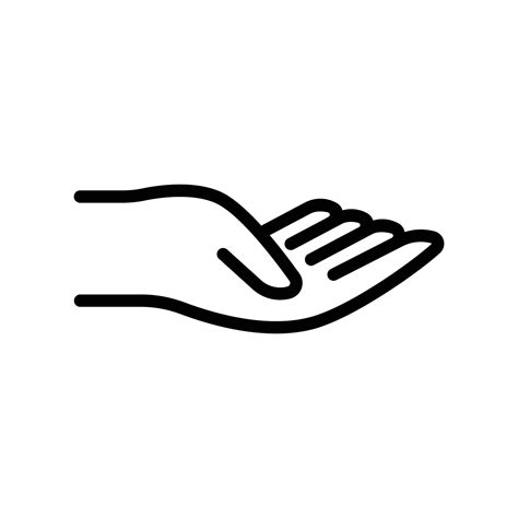 Hand icon. line icon style. suitable for donate symbol, request. simple ...