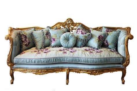 JULIETTE Louis XV French Country Silk Tiffany Blue Floral Sofa Couch by REGAL SOFAS AND ...