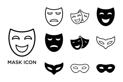 opera mask icon set vector design template simple and clean 5909552 ...