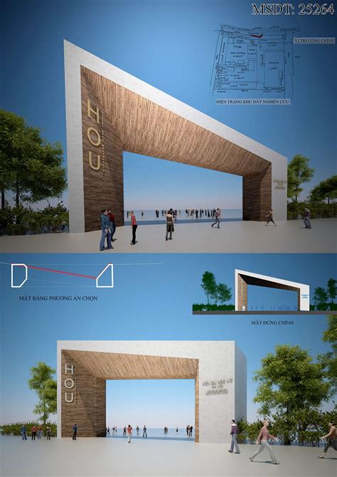 HOU University gate. on Behance | Entrance gates design, Facade ...