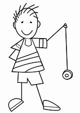 Boy Playing Yo sketch template