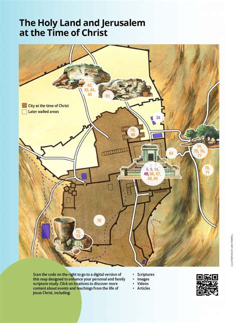 Digital Map of the Holy Land and Jerusalem at the Time of Christ ...