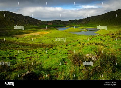 Crater,Caldeirão Volcano,Corvo Island,Azores,Portugal Stock Photo - Alamy