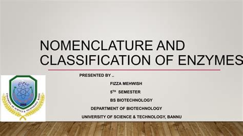 Nomenclature and Classification of enzyme | PPT