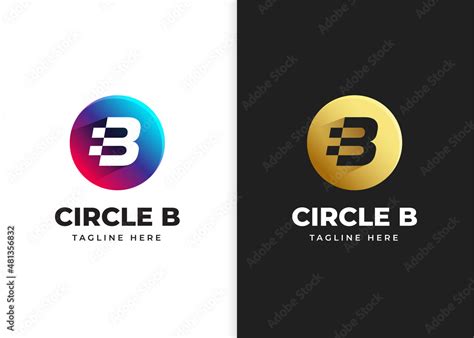 Elegant letter B logo vector with circle shape colorful and golden ...