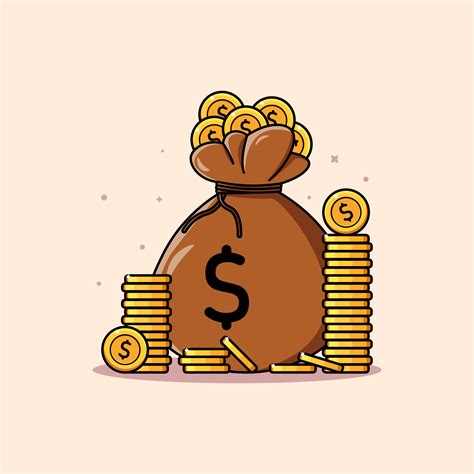 Stack of coins and money bag, Saving money illustration 5073847 Vector Art at Vecteezy