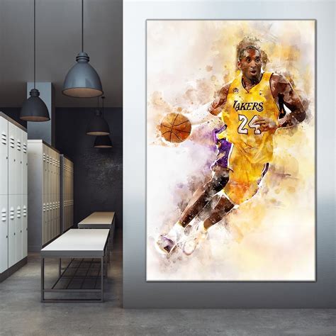 Kobe Bryant Canvas Kobe Bryant Wall Art Kobe Canvas Art Los | Etsy