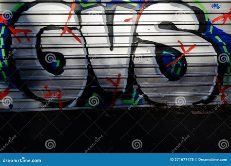 GVS Text Graffiti on the Blackboard in the City. Electrifying Colours ...