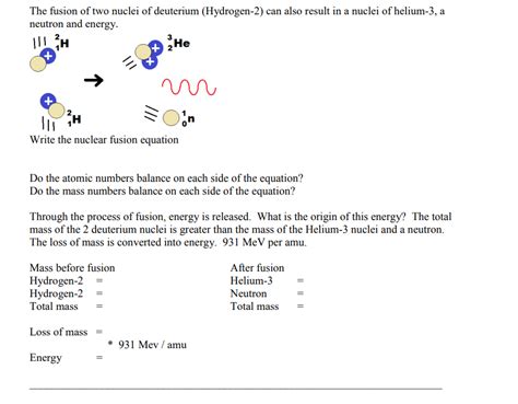 Solved The fusion of two nuclei of deuterium (Hydrogen-2) | Chegg.com