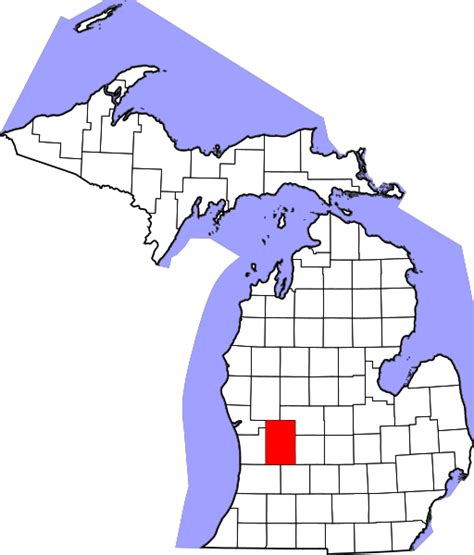 Image: Map of Michigan highlighting Kent County