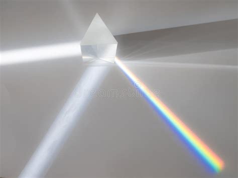 Scattering of a Ray of Sunlight White Light through a Prism Creating Refraction Stock Photo ...