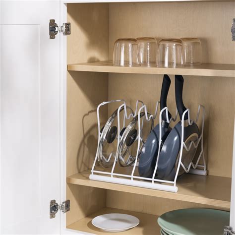 Home Basics Vinyl Coated Steel Pan Wall Mounted Pan and Lid Rack Organizer, White - Walmart.com