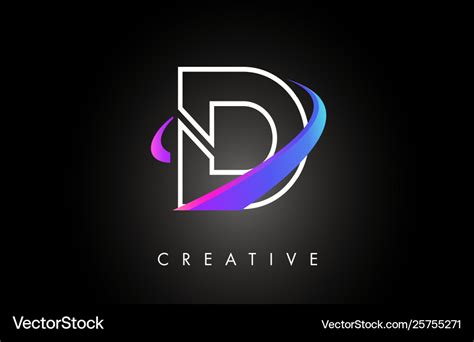 D trendy modern letter logo design monogram and Vector Image