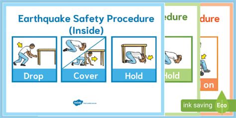 Earthquake Safety Procedure Display Posters (teacher made)