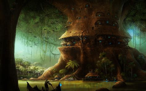 ARBOL FANTASTICO, BOSQUE. | Fantasy tree, Fantasy landscape, Fantasy city