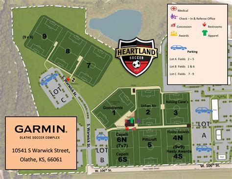 Field Map - Garmin Olathe Soccer Complex