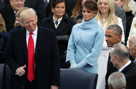 Melania Trump Frowning at Donald Trump's Inauguration Ceremony