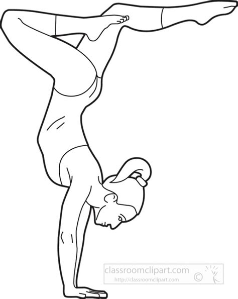 Sports Outline Clipart-gymnastics floor routine outline