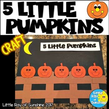 Five Little Pumpkins Craft for Fall or Halloween by Little Ray of Sunshine