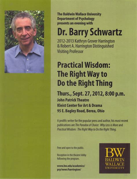 Ashland University Psychology Department Blog: Dr. Barry Schwartz To ...