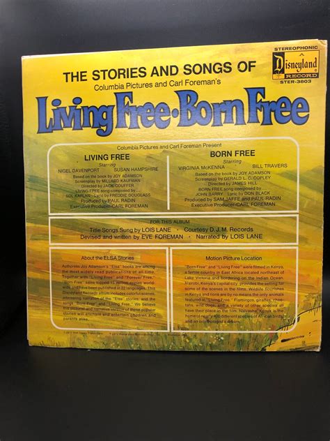 Living Free Born Free Soundtrack lp_record Disney - Etsy