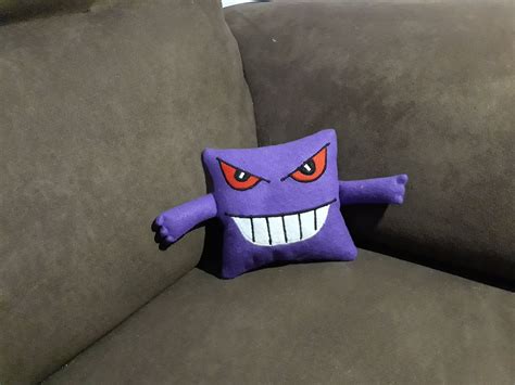 Handmade Pokemon Gengar Pillow, Fantasy Plush Eco Friendly, Ready to ...