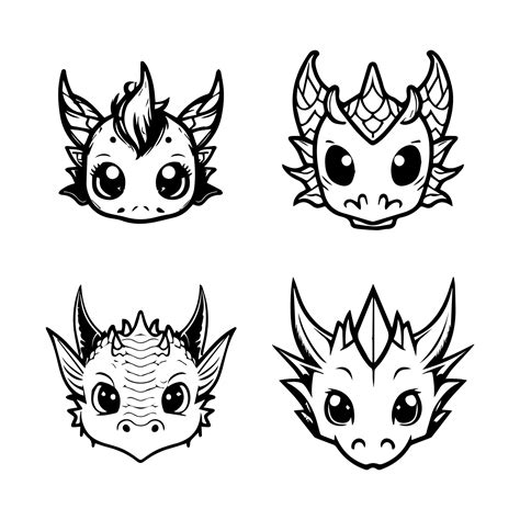 cute dragon mascot collection set hand drawn illustration 21568129 ...