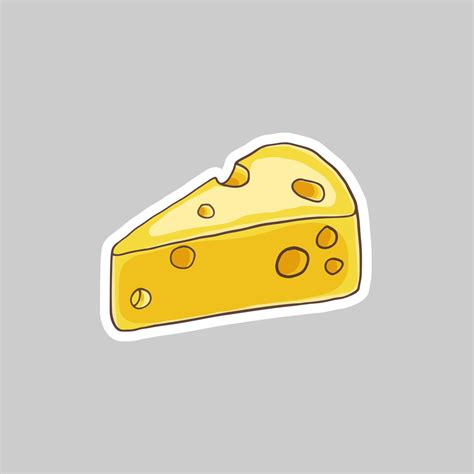 Cheese slice sticker vector illustration 9460505 Vector Art at Vecteezy