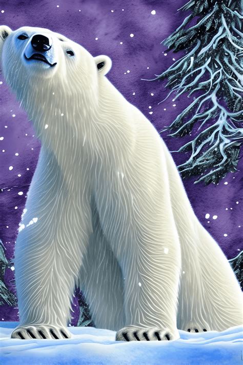 Glistering Snow Infused Polar Bear Pastel Graphic · Creative Fabrica