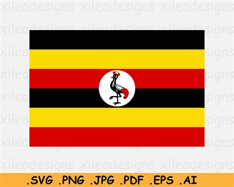 Uganda National Flag SVG Ugandan Nation Country Banner | Etsy