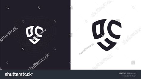 Monogram Emblem Lettering Dcu Logo Design Stock Vector (Royalty Free ...