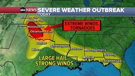 Tornado watch issued in South as severe weather outbreak continues ...